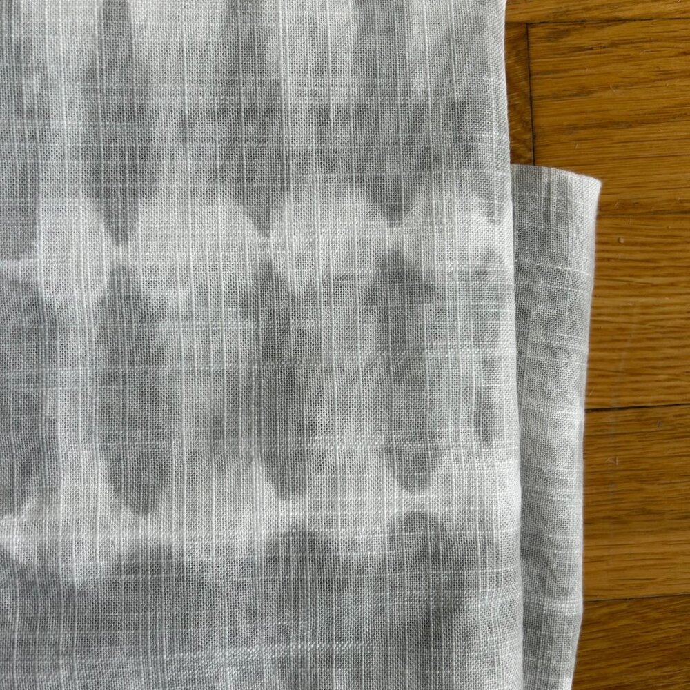 GAP Home Organic Cotton Grey & White Curtains 2 Panels 48X95